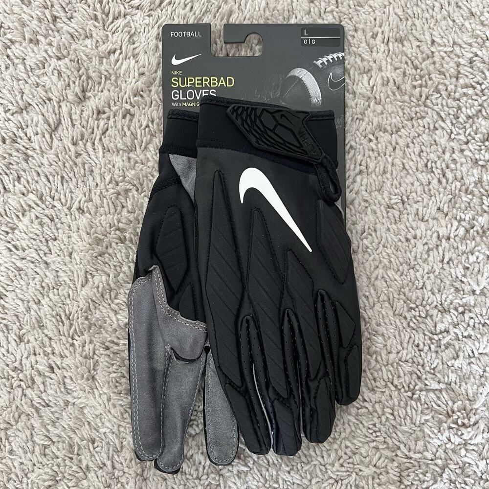 Nike Superbad Football Gloves Men Large NFL Black CJ9783 Magnigrip Tech NEW